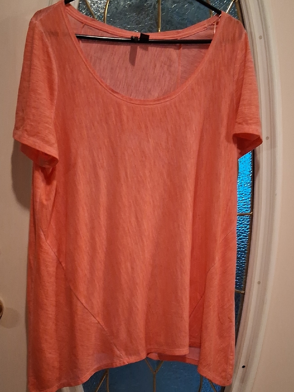 Cynthia Rowley Coral Scoop Neck Tunic Top